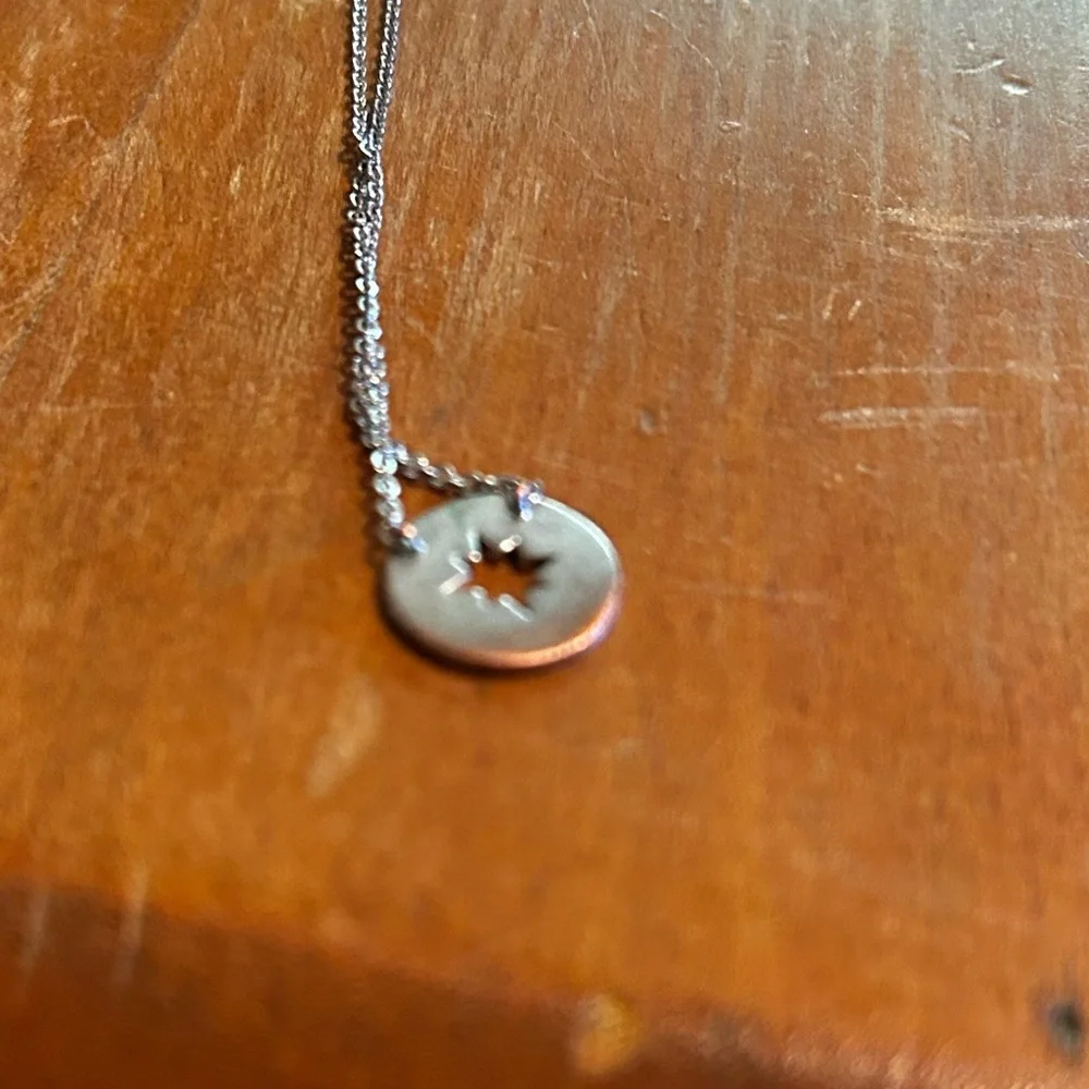 Sold - Silver Compass Pendant Necklace - Picture 9 of 12